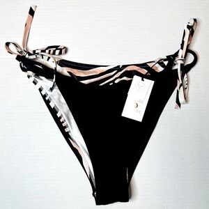 Shade & Shore Animal Print Ultra High Leg Cheeky Bikini Bottom Size M (8-10) New